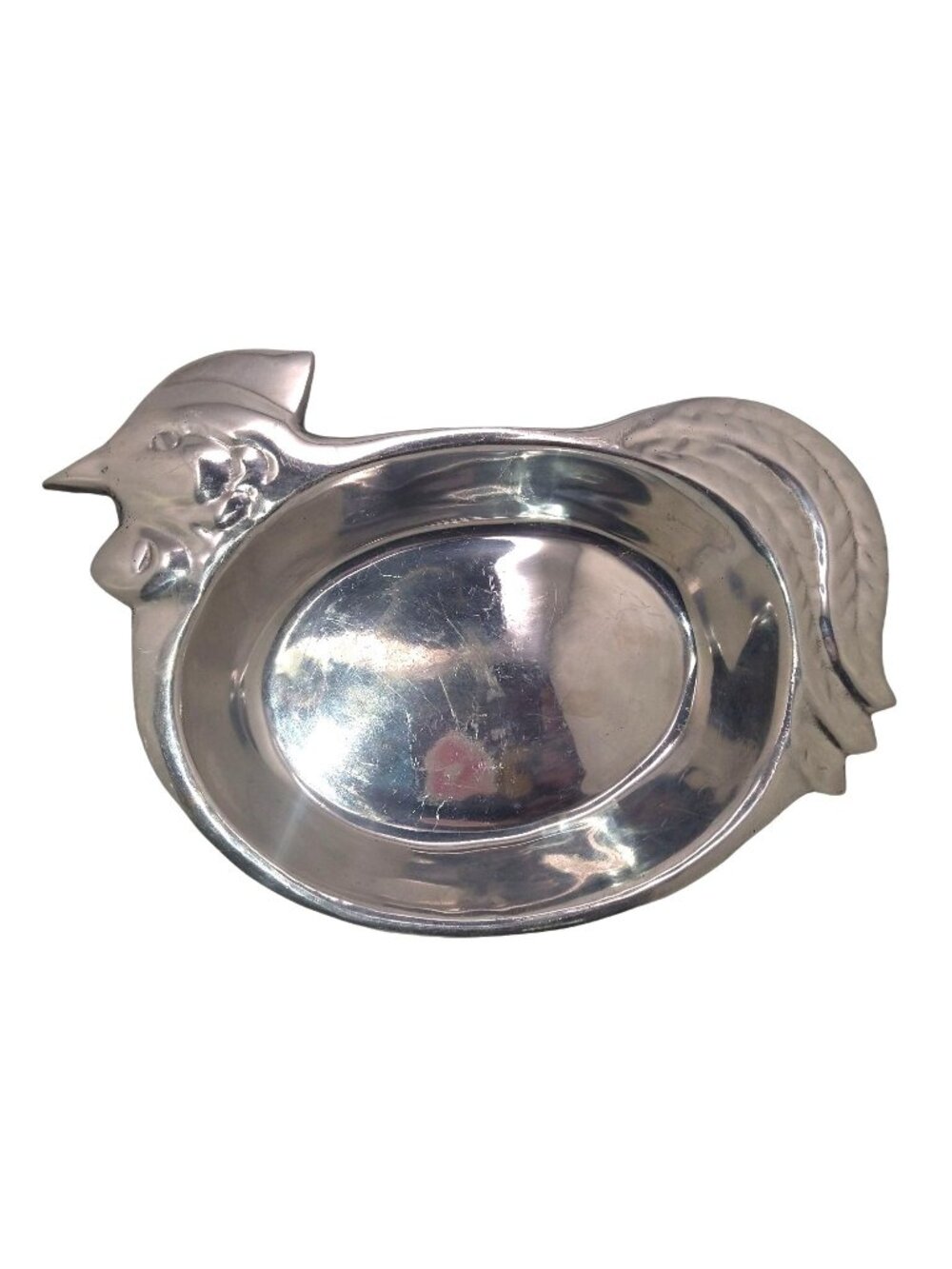Vtg Cast Aluminum Chicken Hen Serving/ Bread Bowl